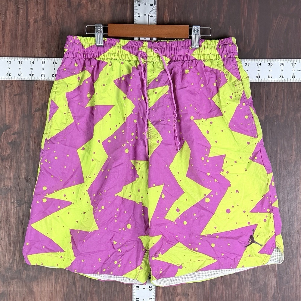 Nike Air Jordan Jumpman Poolside Shorts 9" Pink Volt Yellow CJ4701-623 Men Large